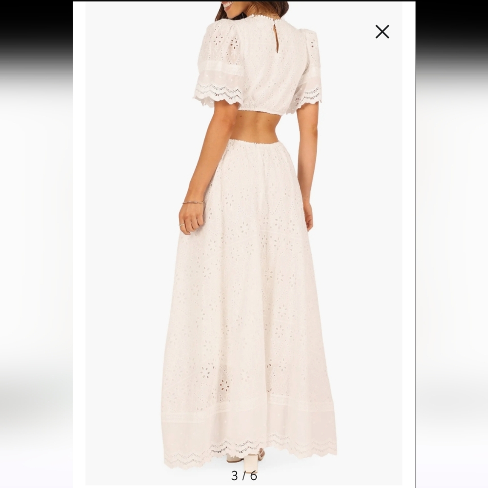 Petal & Pup White Eyelet Maxi Dress with Ring Detail - Picture 3 of 7